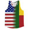 American Flag And Benin Flag Combination Running Racerback Singlet Track Tank Top by Tribe Lacrosse