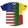 American Flag And Benin Flag Combination Soccer Jersey Made In USA by Tribe Lacrosse