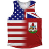 American Flag And Bermuda Flag Combination Athletic Tank Top by Tribe Lacrosse