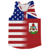 American Flag And Bermuda Flag Combination Running Racerback Singlet Track Tank Top by Tribe Lacrosse