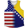 American Flag And Bosnia And Herzegovina Combination Athletic Tank Top by Tribe Lacrosse