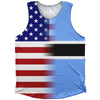 American Flag And Botswana Flag Combination Athletic Tank Top by Tribe Lacrosse