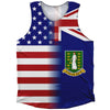 American Flag And British Virgin Islands Flag Combination Athletic Tank Top by Tribe Lacrosse