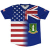 American Flag And British Virgin Islands Flag Combination Soccer Jersey Made In USA by Tribe Lacrosse