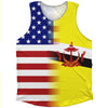 American Flag And Brunei Flag Combination Athletic Tank Top by Tribe Lacrosse