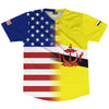 American Flag And Brunei Flag Combination Soccer Jersey Made In USA by Tribe Lacrosse