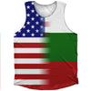 American Flag And Bulgaria Flag Combination Athletic Tank Top by Tribe Lacrosse