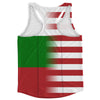 American Flag And Bulgaria Flag Combination Running Racerback Singlet Track Tank Top