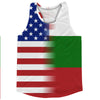 American Flag And Bulgaria Flag Combination Running Racerback Singlet Track Tank Top by Tribe Lacrosse