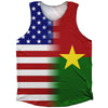 American Flag And Burkina Faso Flag Combination Athletic Tank Top by Tribe Lacrosse