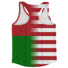 American Flag And Burkina Faso Flag Combination Running Racerback Singlet Track Tank Top