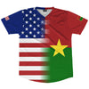 American Flag And Burkina Faso Flag Combination Soccer Jersey Made In USA by Tribe Lacrosse