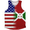 American Flag And Burundi Flag Combination Athletic Tank Top by Tribe Lacrosse