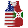 American Flag And Burundi Flag Combination Running Racerback Singlet Track Tank Top by Tribe Lacrosse