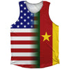 American Flag And Cameroon Flag Combination Athletic Tank Top by Tribe Lacrosse
