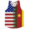 American Flag And Cameroon Flag Combination Running Racerback Singlet Track Tank Top by Tribe Lacrosse