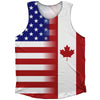 American Flag And Canada Flag Combination Athletic Tank Top by Tribe Lacrosse
