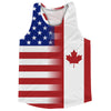 American Flag And Canada Flag Combination Running Racerback Singlet Track Tank Top by Tribe Lacrosse