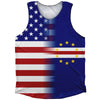 American Flag And Cape Verde Flag Combination Athletic Tank Top by Tribe Lacrosse