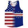 American Flag And Cape Verde Flag Combination Running Racerback Singlet Track Tank Top by Tribe Lacrosse
