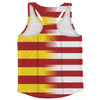 American Flag And Catalonia Flag Combination Running Racerback Singlet Track Tank Top