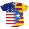 American Flag And Catalonia Flag Combination Soccer Jersey Made In USA by Tribe Lacrosse