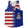 American Flag And Cayman Islands Flag Combination Running Racerback Singlet Track Tank Top by Tribe Lacrosse