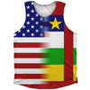 American Flag And Central African Republic Flag Combination Athletic Tank Top by Tribe Lacrosse