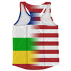 American Flag And Central African Republic Flag Combination Running Racerback Singlet Track Tank Top