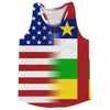 American Flag And Central African Republic Flag Combination Running Racerback Singlet Track Tank Top by Tribe Lacrosse