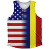 American Flag And Chad Flag Combination Athletic Tank Top by Tribe Lacrosse
