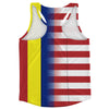 American Flag And Chad Flag Combination Running Racerback Singlet Track Tank Top