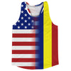 American Flag And Chad Flag Combination Running Racerback Singlet Track Tank Top by Tribe Lacrosse