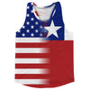 American Flag And Chile Flag Combination Running Racerback Singlet Track Tank Top by Tribe Lacrosse