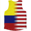 American Flag And Colombia Flag Combination Athletic Tank Top