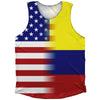American Flag And Colombia Flag Combination Athletic Tank Top by Tribe Lacrosse