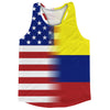 American Flag And Colombia Flag Combination Running Racerback Singlet Track Tank Top by Tribe Lacrosse