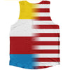 American Flag And Comoros Flag Combination Athletic Tank Top
