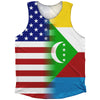 American Flag And Comoros Flag Combination Athletic Tank Top by Tribe Lacrosse