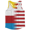 American Flag And Comoros Flag Combination Running Racerback Singlet Track Tank Top