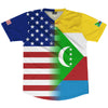 American Flag And Comoros Flag Combination Soccer Jersey Made In USA by Tribe Lacrosse