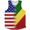 American Flag And Congo Flag Combination Athletic Tank Top by Tribe Lacrosse