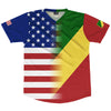 American Flag And Congo Flag Combination Soccer Jersey Made In USA by Tribe Lacrosse