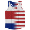 American Flag And Costa Rica Flag Combination Running Racerback Singlet Track Tank Top
