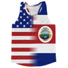 American Flag And Costa Rica Flag Combination Running Racerback Singlet Track Tank Top by Tribe Lacrosse