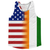 American Flag And Cote d'Ivoire Flag Combination Running Racerback Singlet Track Tank Top by Tribe Lacrosse