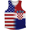 American Flag And Croatia Flag Combination Athletic Tank Top by Tribe Lacrosse