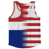 American Flag And Croatia Flag Combination Running Racerback Singlet Track Tank Top