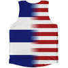 American Flag And Cuba Flag Combination Athletic Tank Top