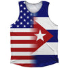 American Flag And Cuba Flag Combination Athletic Tank Top by Tribe Lacrosse